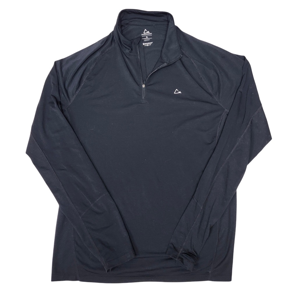 Paradox Black Merino Wool Blend 1/4 Zip Base Layer Outdoors Hiking Active XL